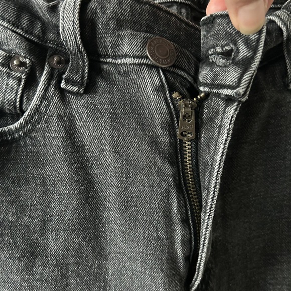 ABERCROMBIE & FITCH 90s Straight Ultra High Rise Sz 27/4R Black Jeans CrissCross - Picture 5 of 12